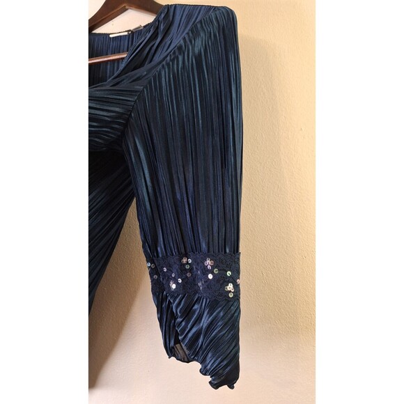 Women's Plus Size Crinkled Babydoll Top Sz 18W/20W Lace Sequins Y2K Coquette - Picture 7 of 13